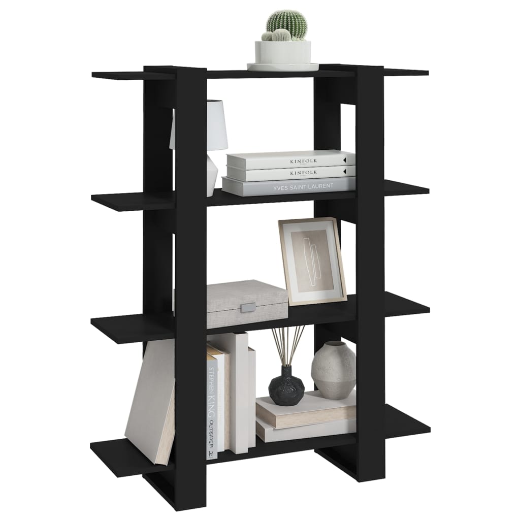 Bookcase/room divider black 100x30x123.5 cm