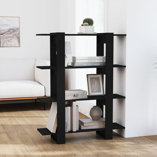 Bibliothèque/séparateur de pièce noir 100x30x123,5 cm
