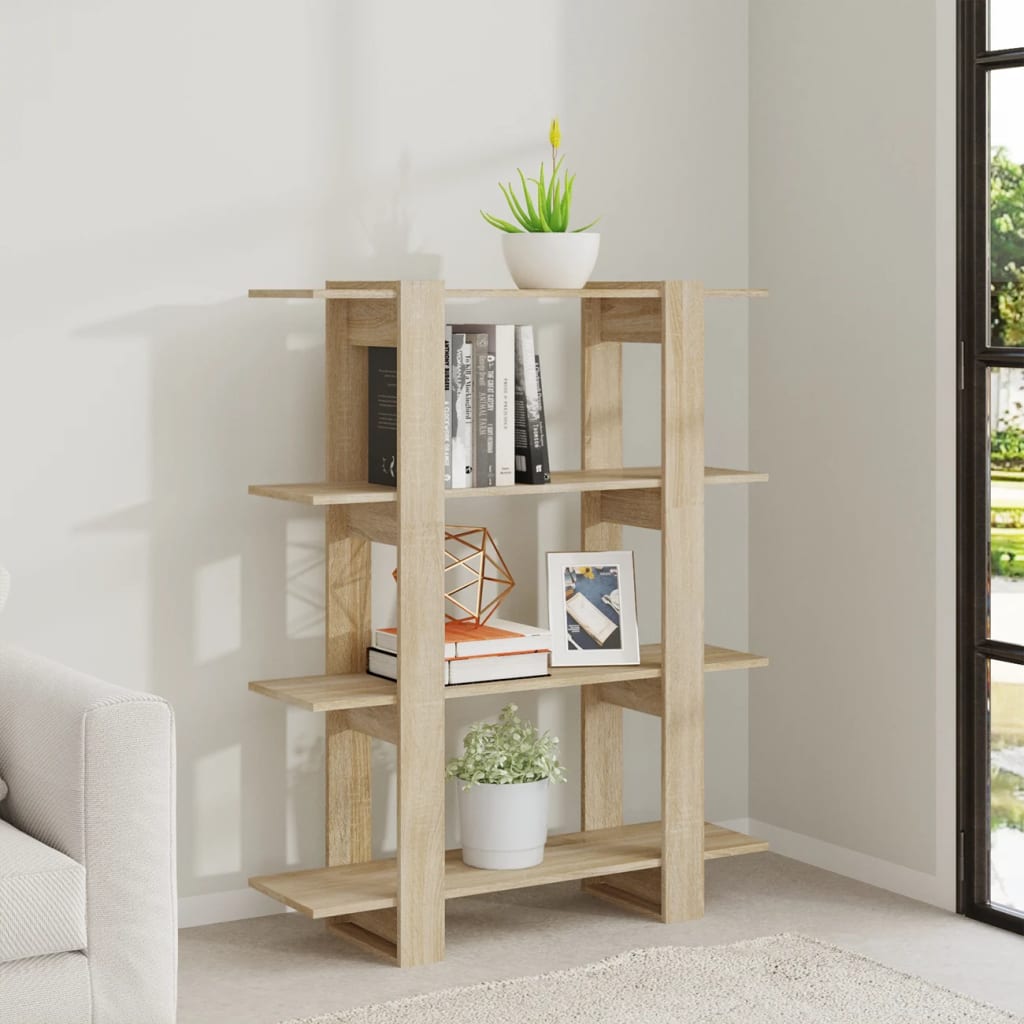 Bibliothèque/séparateur de pièce Chêne Sonoma 100x30x123,5 cm