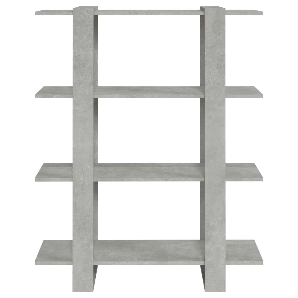 Bibliothèque/séparateur de pièce gris béton 100x30x123,5 cm