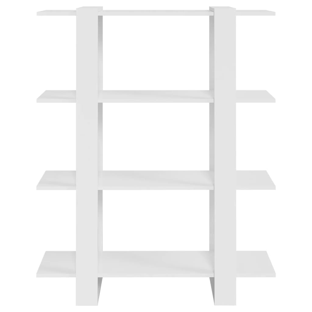 Bookcase/room divider high-gloss white 100x30x123.5 cm