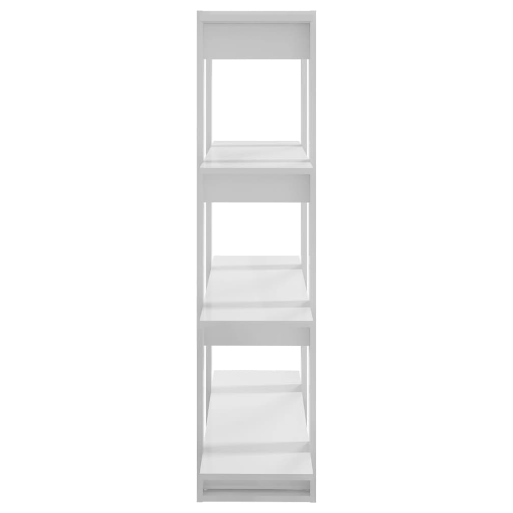 Bookcase/room divider high-gloss white 100x30x123.5 cm
