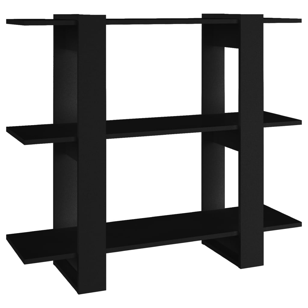 Bibliothèque/séparateur de pièce noir 100×30×87 cm
