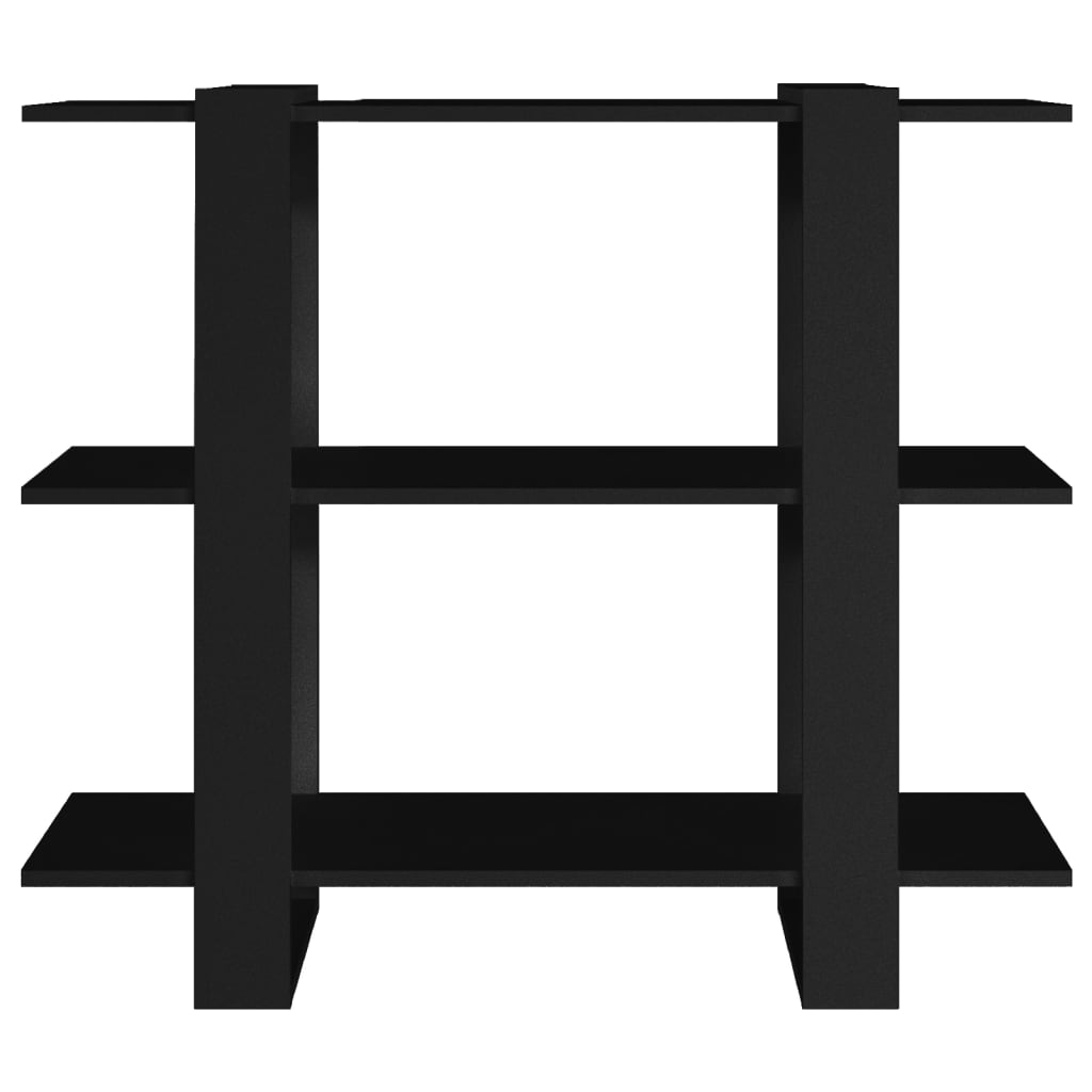 Bibliothèque/séparateur de pièce noir 100×30×87 cm