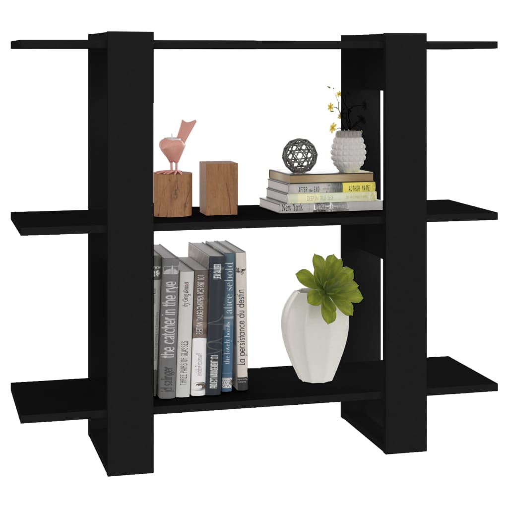 Bibliothèque/séparateur de pièce noir 100×30×87 cm