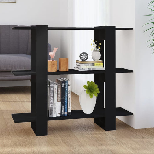 Bibliothèque/séparateur de pièce noir 100×30×87 cm