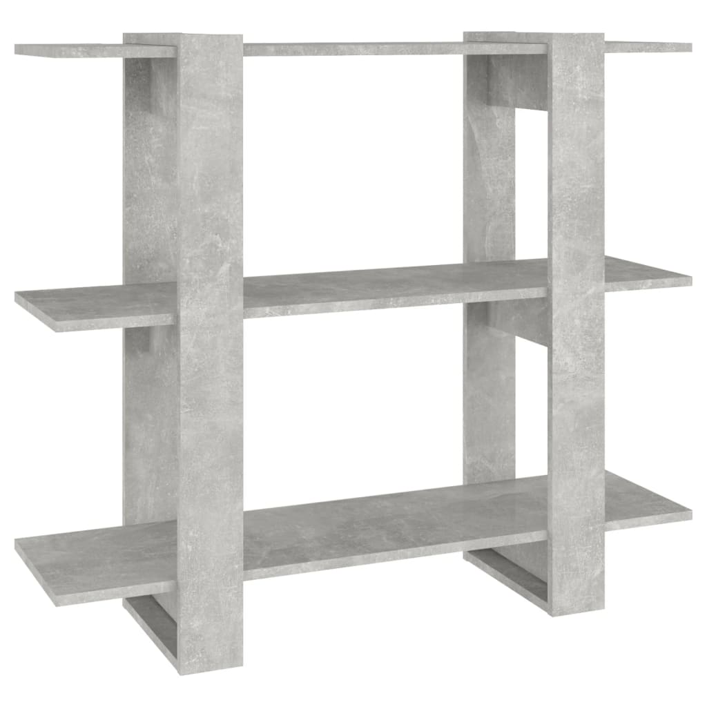 Bibliothèque/séparateur de pièce gris béton 100x30x87 cm