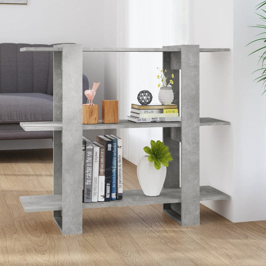 Bibliothèque/séparateur de pièce gris béton 100x30x87 cm