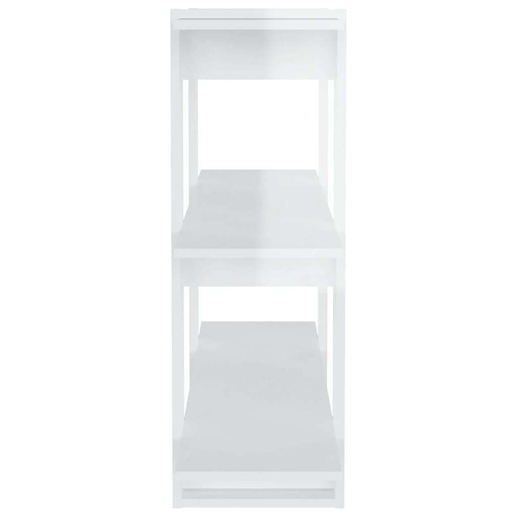 Bibliothèque/séparateur de pièce blanc brillant 100x30x87 cm