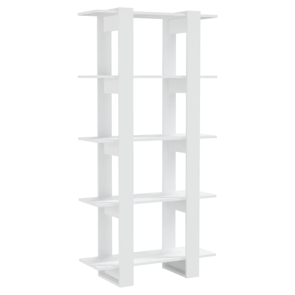 Bibliothèque/séparateur de pièce blanc 80x30x160 cm en bois