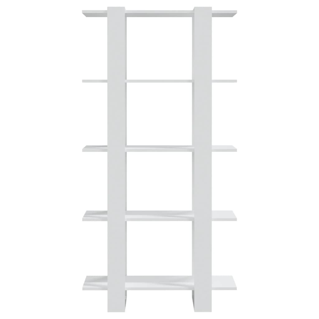 Bibliothèque/séparateur de pièce blanc 80x30x160 cm en bois