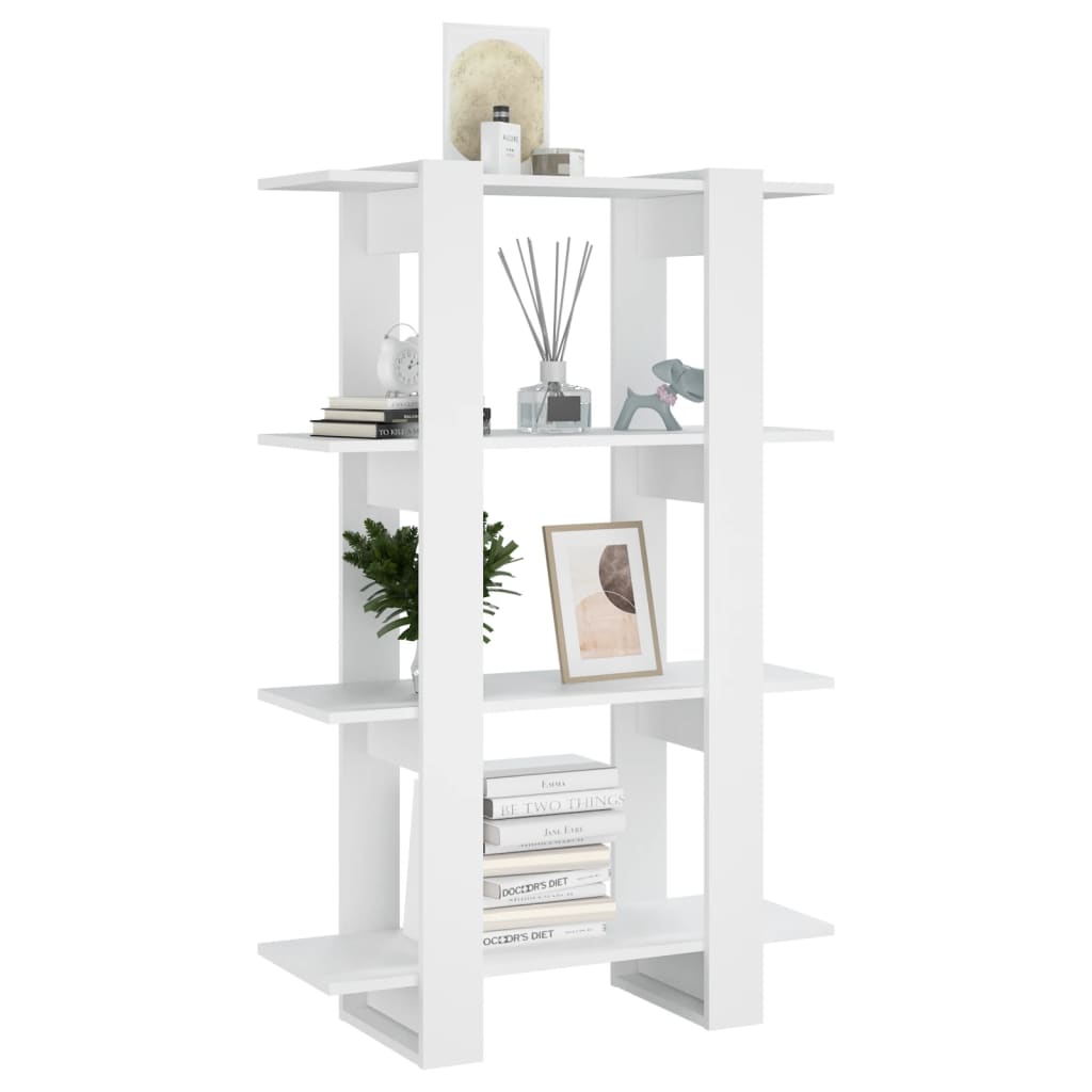 Bookcase/room divider white 80x30x123.5 cm