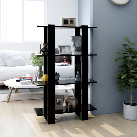 Bibliothèque/séparateur de pièce noir 80x30x123,5 cm