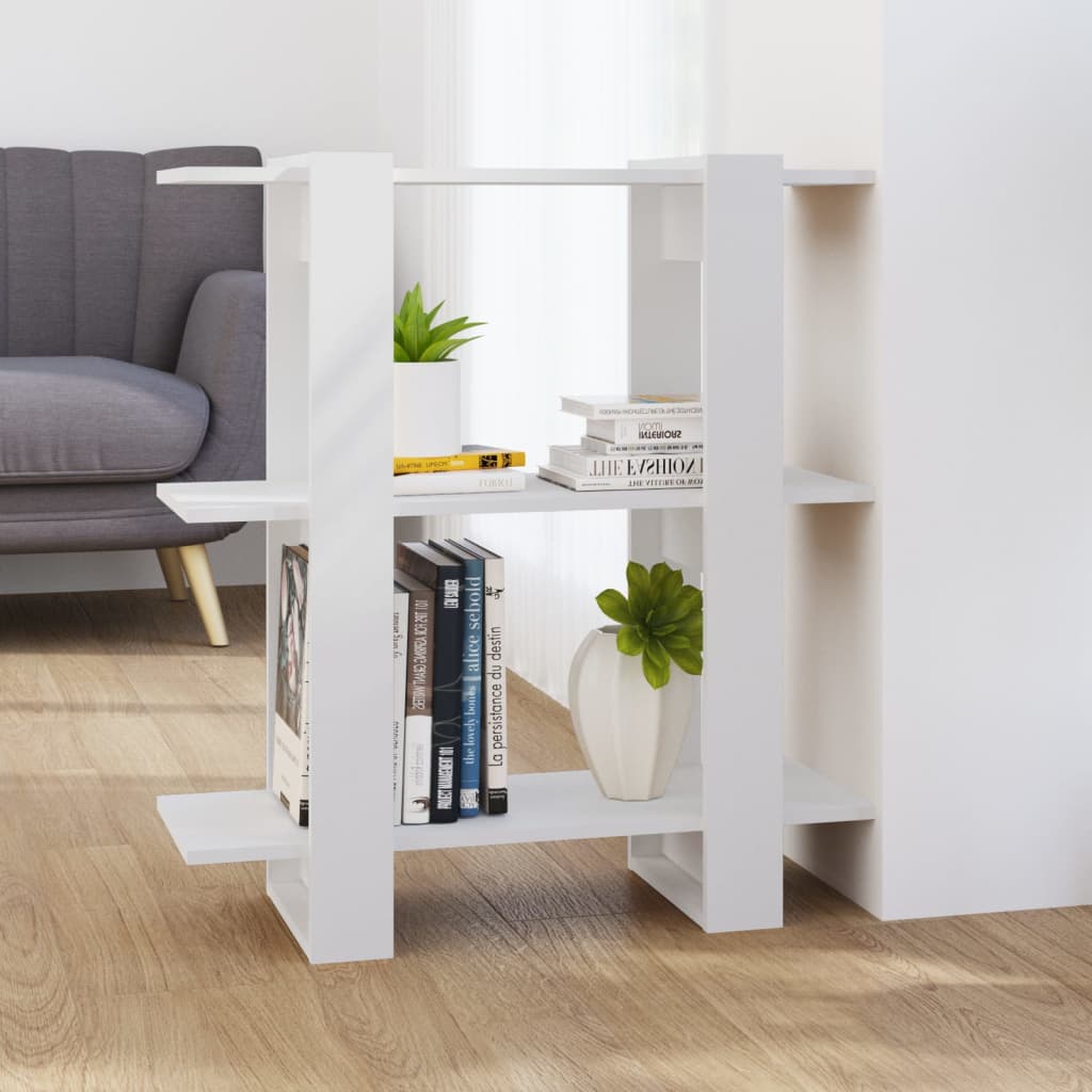 Bibliothèque/séparateur de pièce blanc 80x30x87 cm