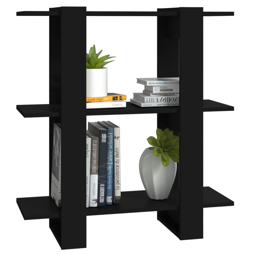 Bibliothèque/séparateur de pièce noir 80x30x87 cm