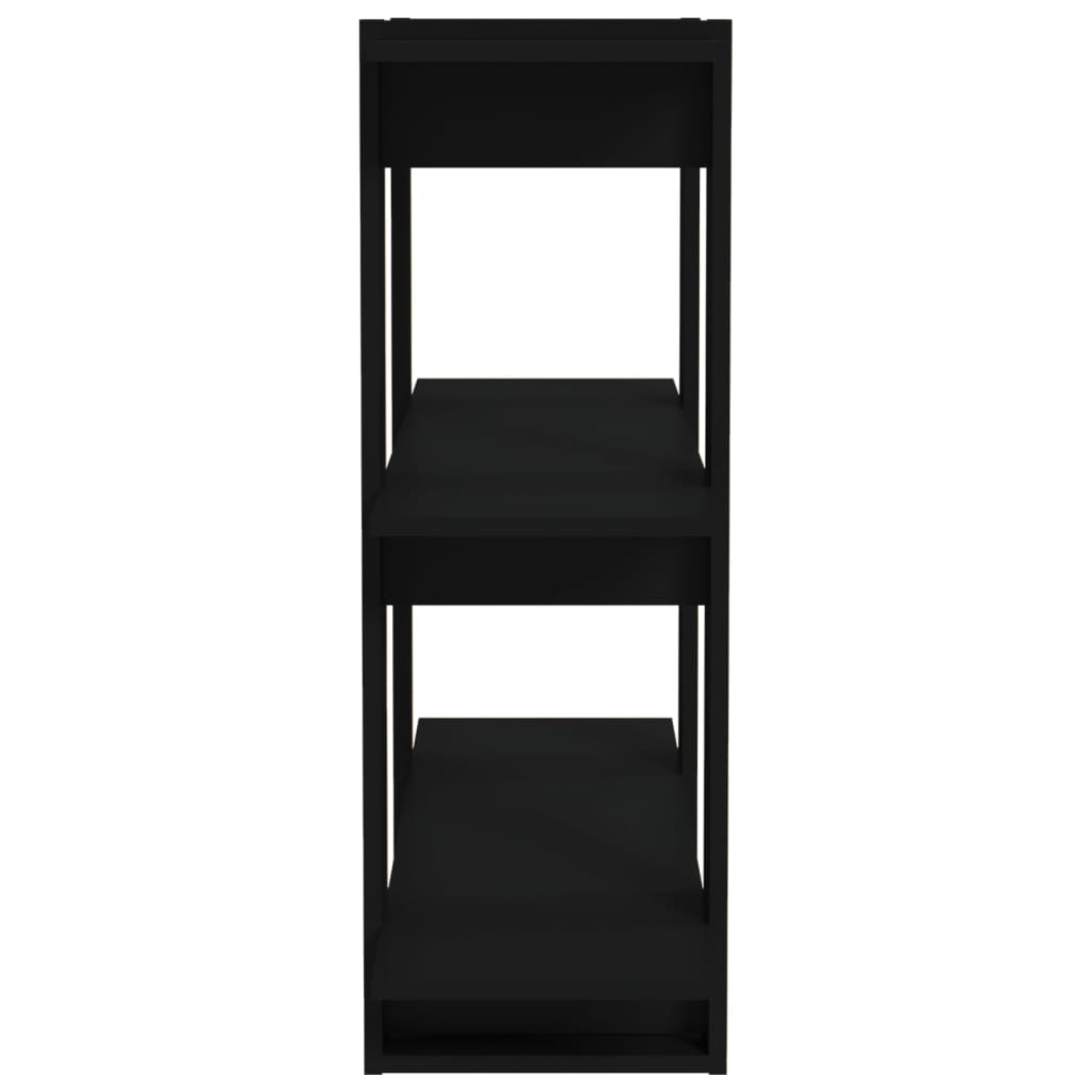 Bibliothèque/séparateur de pièce noir 80x30x87 cm