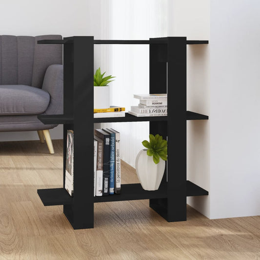 Bibliothèque/séparateur de pièce noir 80x30x87 cm