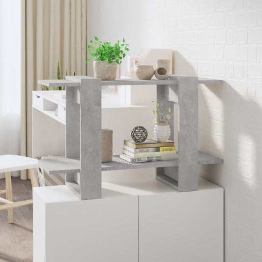 Bibliothèque/séparateur de pièce gris béton 80x30x51 cm