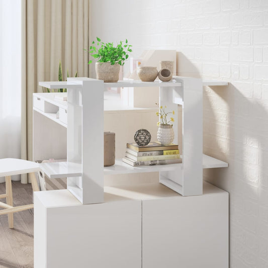 Bibliothèque/séparateur de pièce blanc brillant 80x30x51 cm