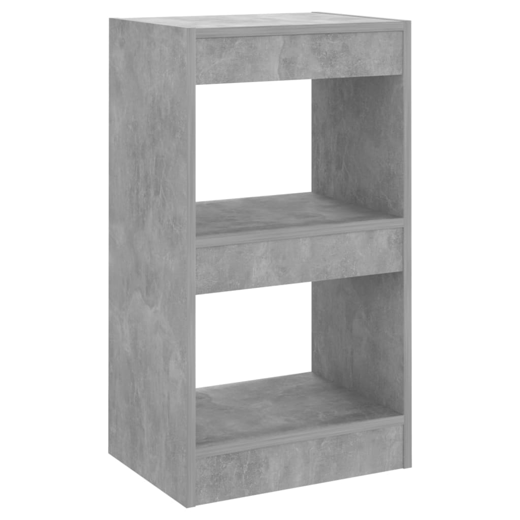 Bibliothèque/séparateur de pièce gris béton 40x30x72 cm