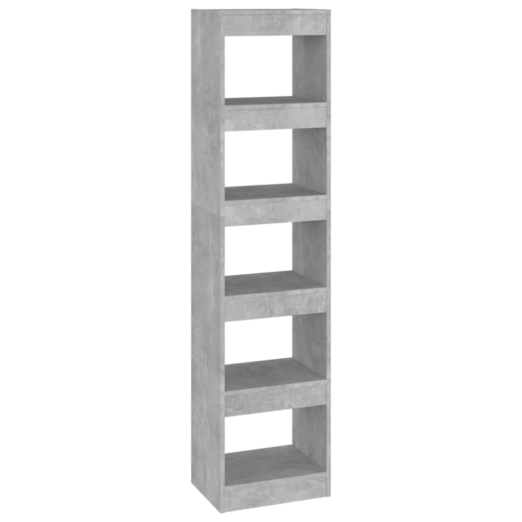 Bibliothèque/séparateur de pièce gris béton 40x30x166 cm