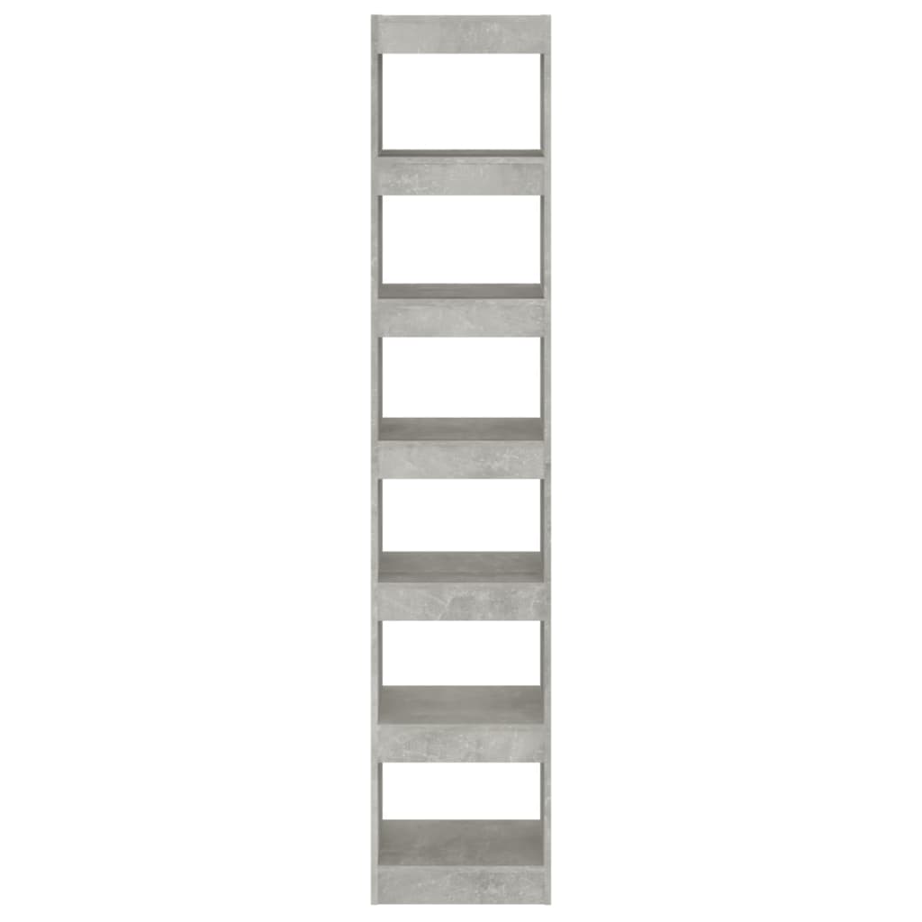 Bibliothèque/séparateur de pièce gris béton 40x30x198 cm