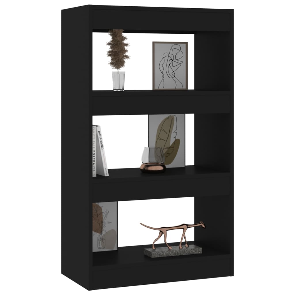 Bibliothèque/séparateur de pièce noir 60x30x103 cm matériau bois
