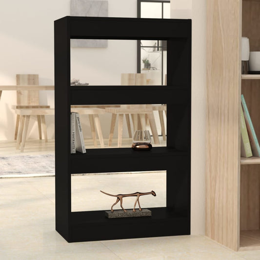 Bibliothèque/séparateur de pièce noir 60x30x103 cm matériau bois