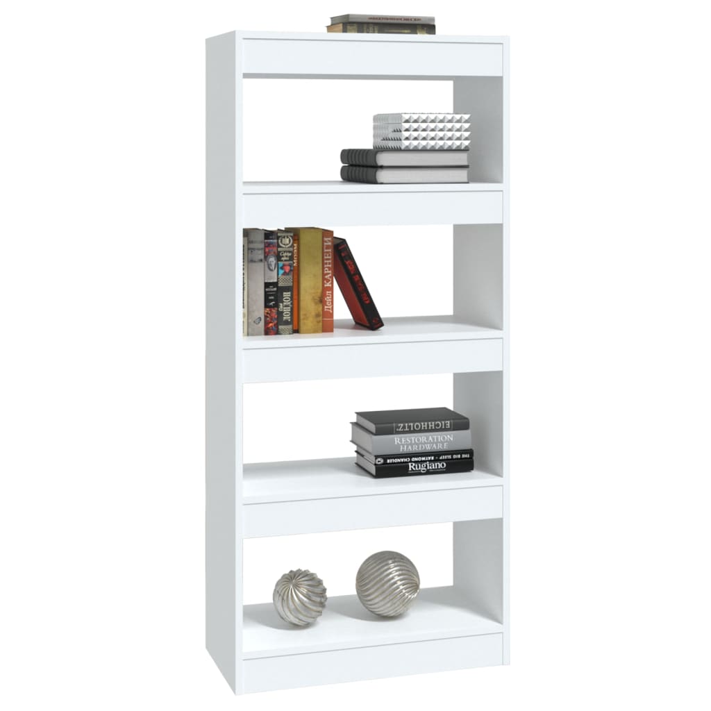 Bookcase/room divider white 60x30x135 cm made of wood