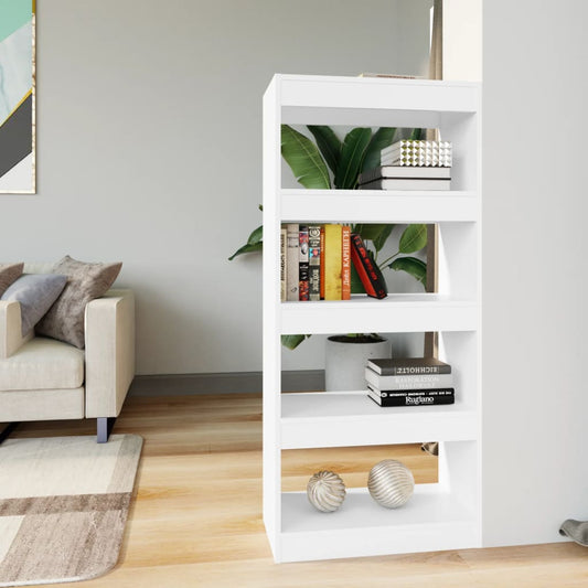 Bibliothèque/séparateur de pièce blanc 60x30x135 cm en bois