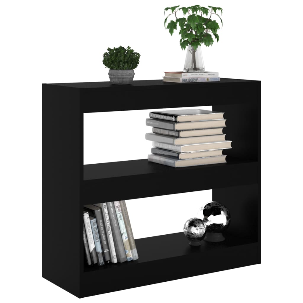 Bookcase/room divider black 80x30x72 cm