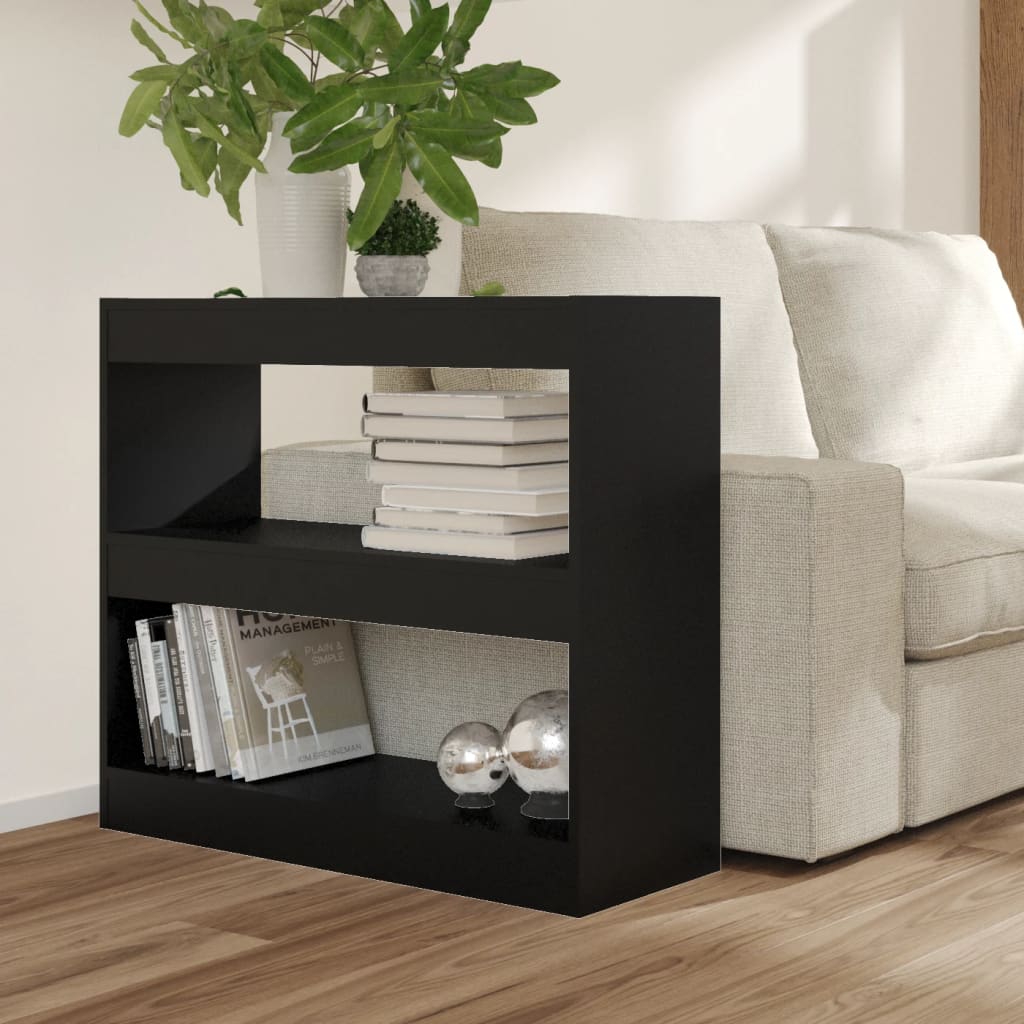 Bookcase/room divider black 80x30x72 cm