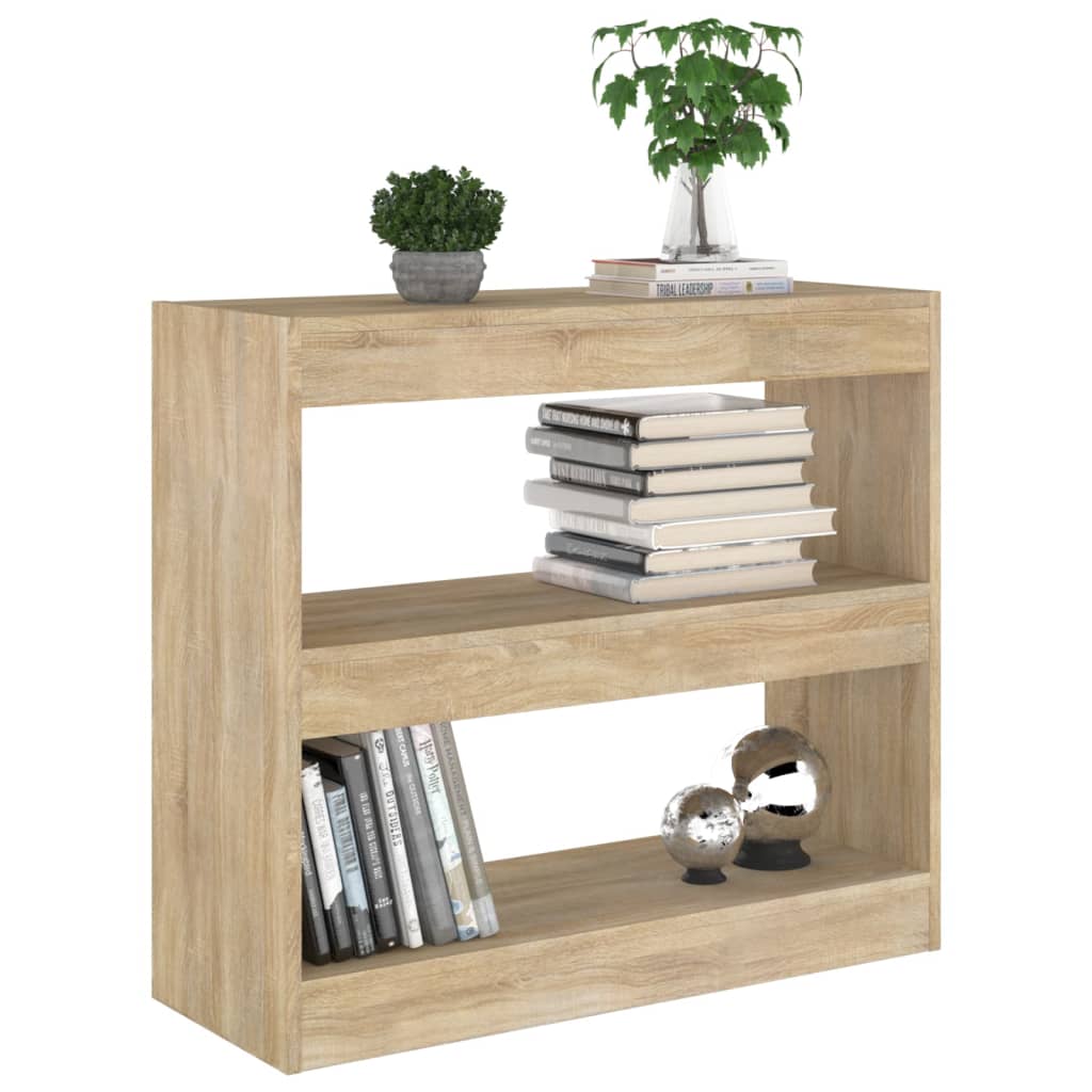 Bibliothèque/séparateur de pièce Chêne Sonoma 80x30x72 cm