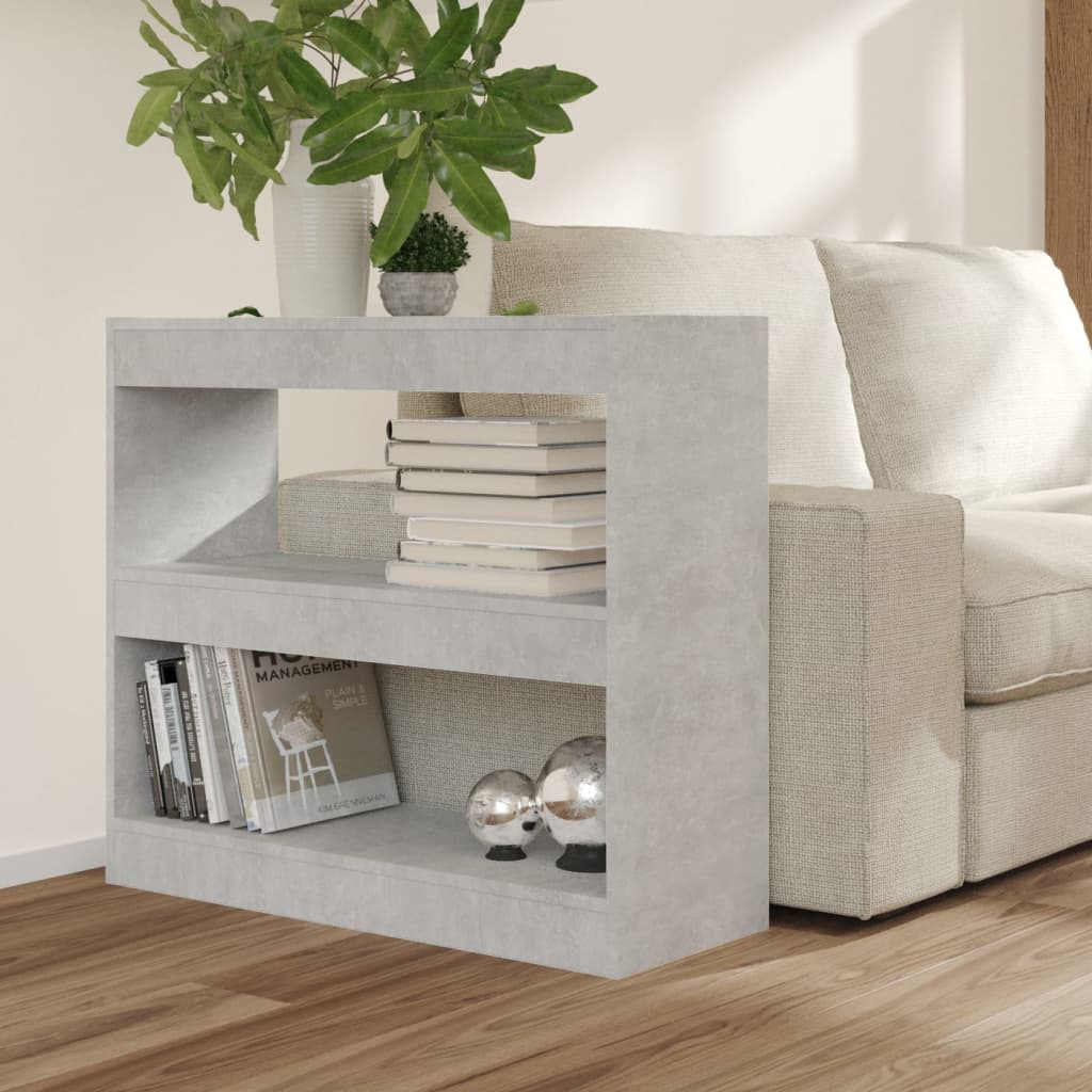 Bibliothèque/séparateur de pièce gris béton 80x30x72 cm