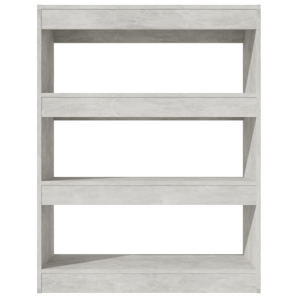 Bibliothèque/séparateur de pièce gris béton 80x30x103 cm matériau bois