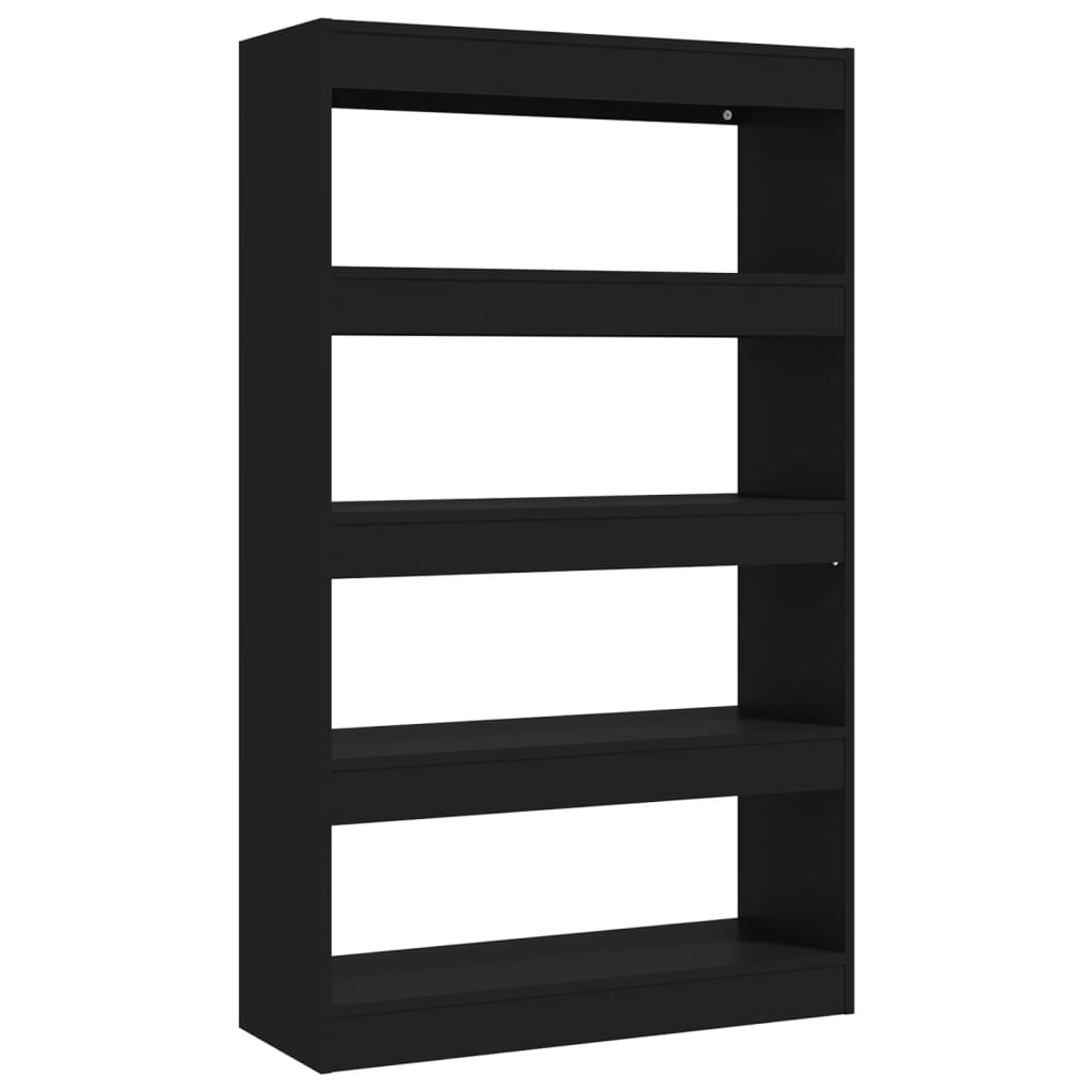 Bibliothèque/séparateur de pièce noir 80x30x135 cm matériau bois