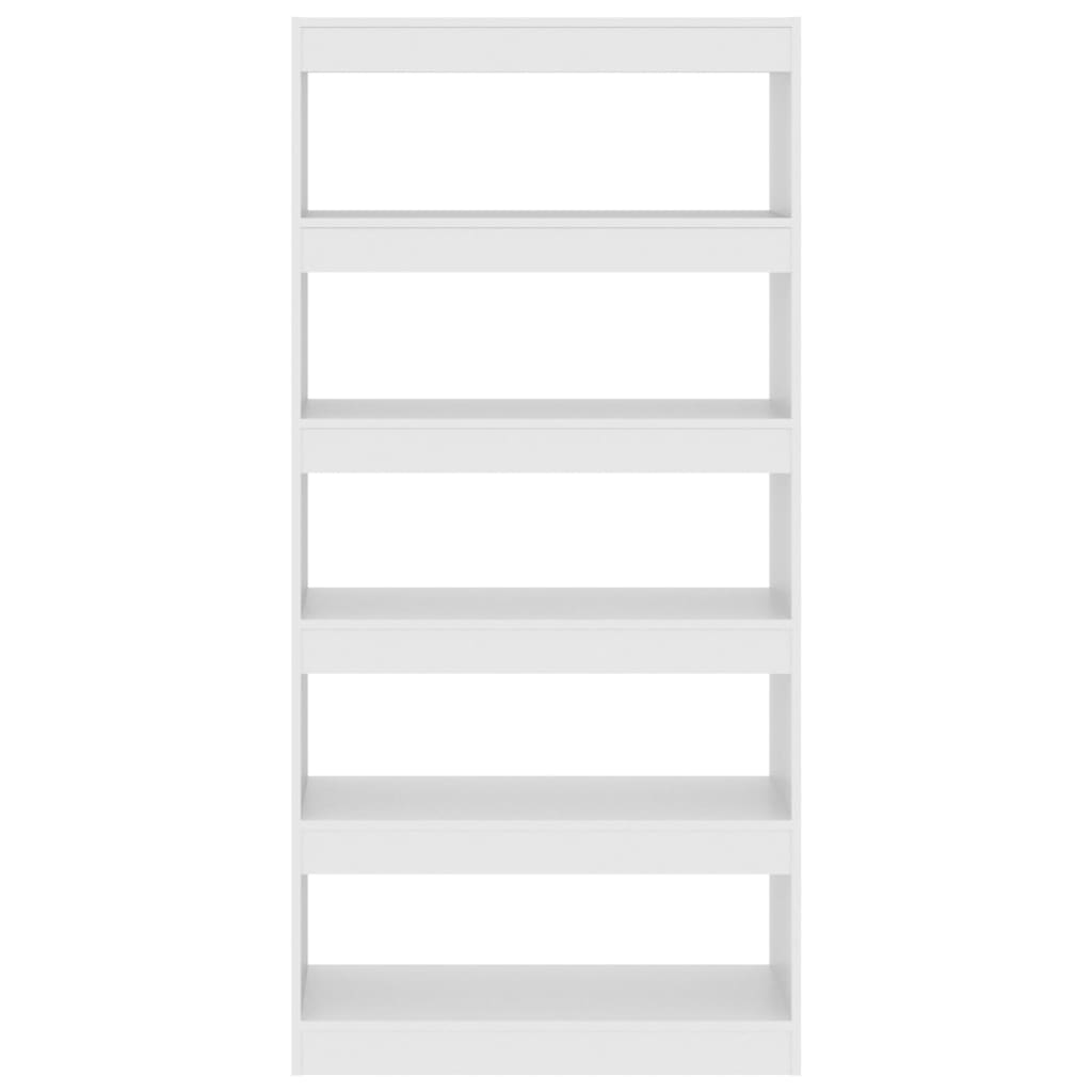 Bookcase/room divider white 80x30x166 cm wood material
