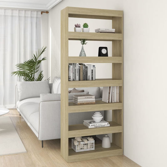 Bibliothèque/séparateur de pièce Chêne Sonoma 80x30x198 cm matériau bois