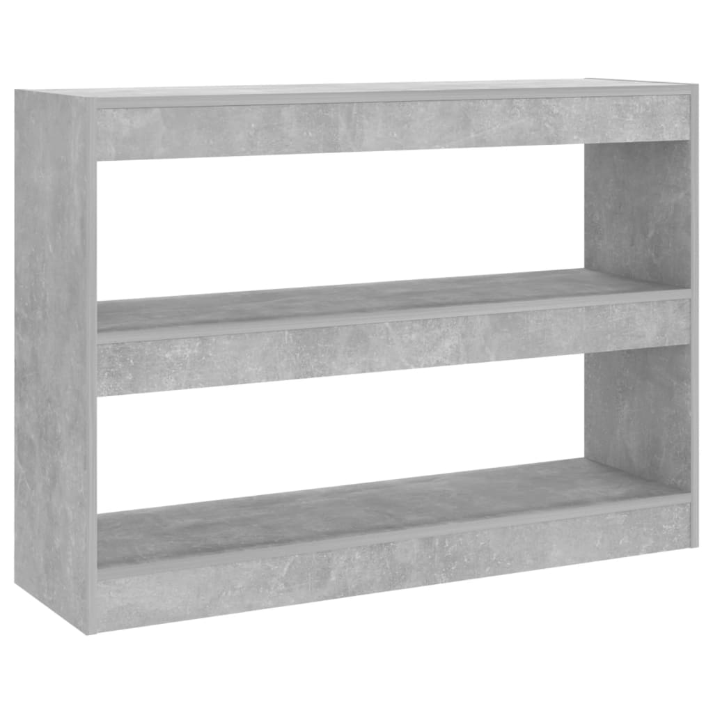 Bibliothèque/séparateur de pièce gris béton 100x30x72 cm