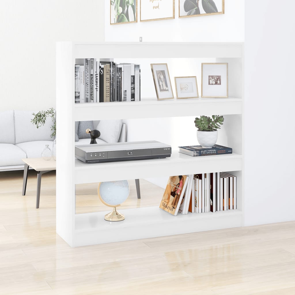 Bibliothèque/séparateur de pièce blanc 100x30x103 cm