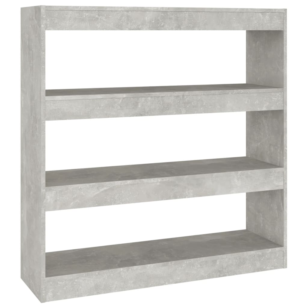 Bibliothèque/séparateur de pièce gris béton 100x30x103 cm