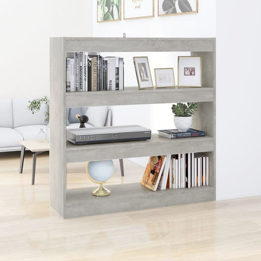 Bibliothèque/séparateur de pièce gris béton 100x30x103 cm