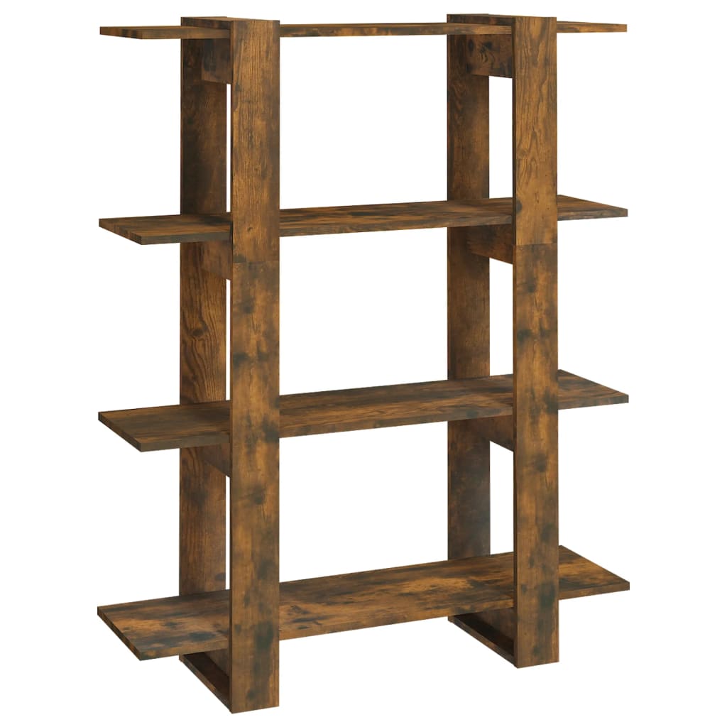 Bibliothèque/séparateur de pièce chêne fumé 100×30×123,5 cm
