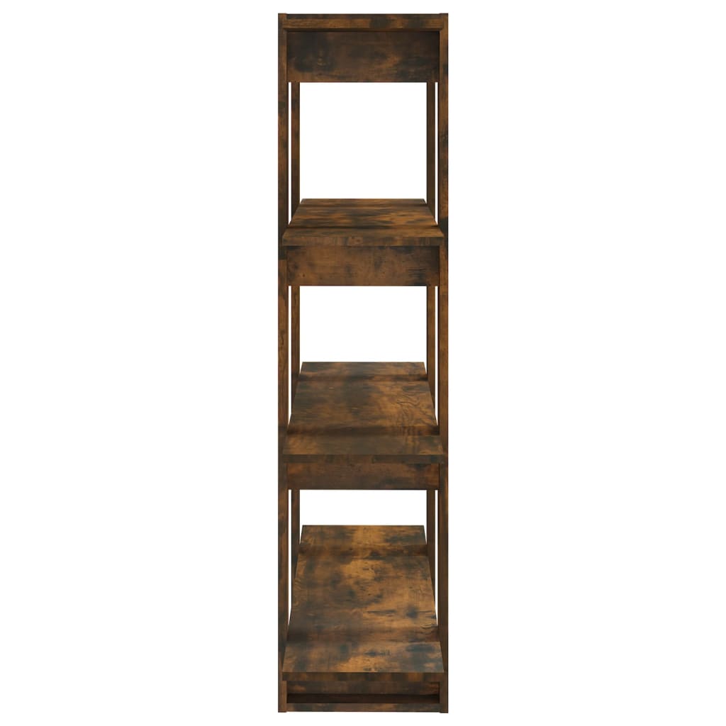 Bibliothèque/séparateur de pièce chêne fumé 100×30×123,5 cm