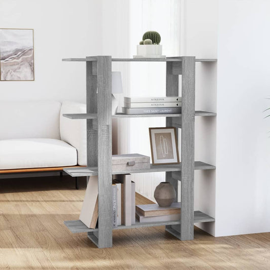 Bibliothèque/séparateur de pièce Gris Sonoma 100×30×123,5 cm
