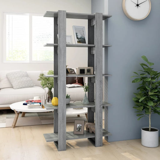 Bibliothèque/séparateur de pièce gris Sonoma 80x30x160 cm matériau bois