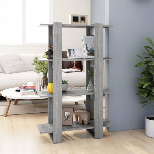 Bibliothèque/séparateur de pièce gris Sonoma 80x30x123,5 cm