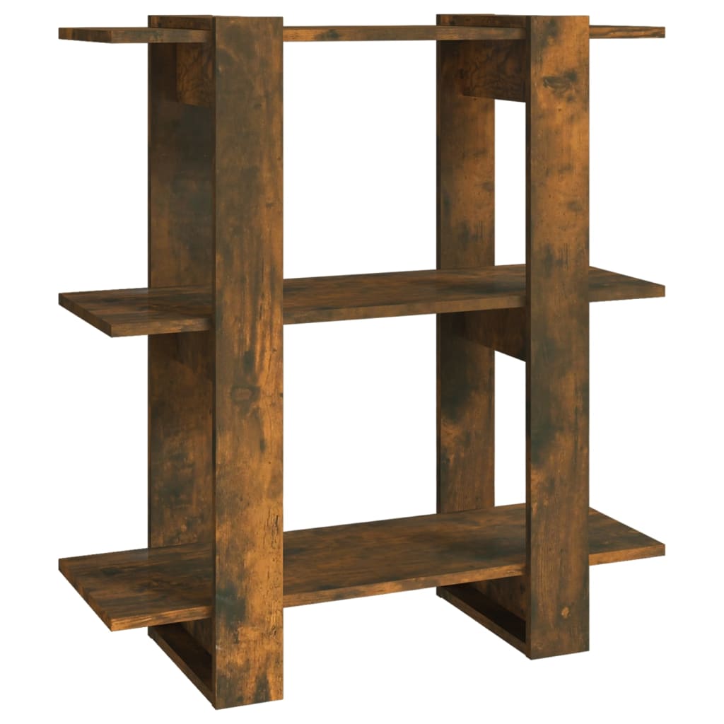 Bibliothèque/séparateur de pièce chêne fumé 80x30x87 cm