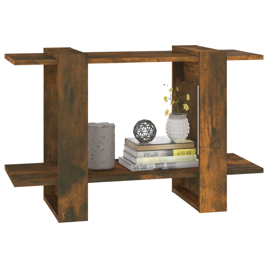 Bibliothèque/séparateur de pièce chêne fumé 80x30x51 cm