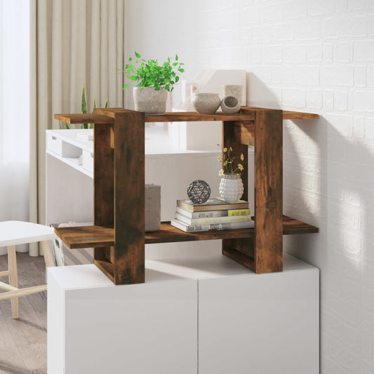 Bibliothèque/séparateur de pièce chêne fumé 80x30x51 cm